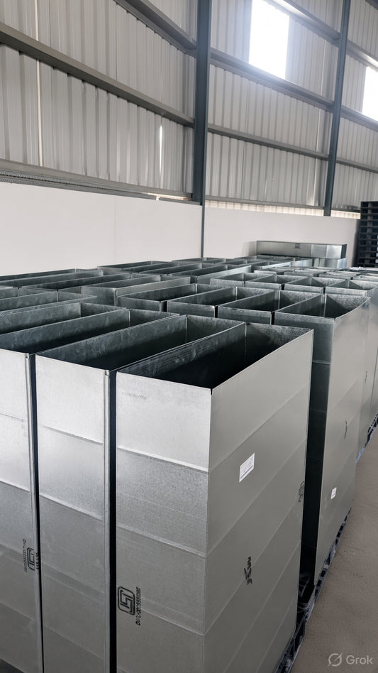 GI Rectangular Ducts - Box Type - BARE(ANGLE FLANGE)